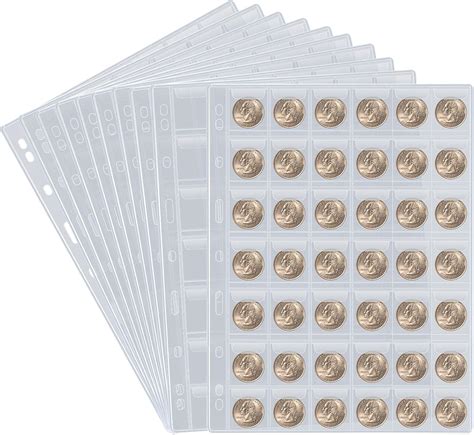 hojas para monedas.